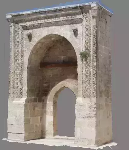 Historical Gate Fountain Building Structure- Realistic Render