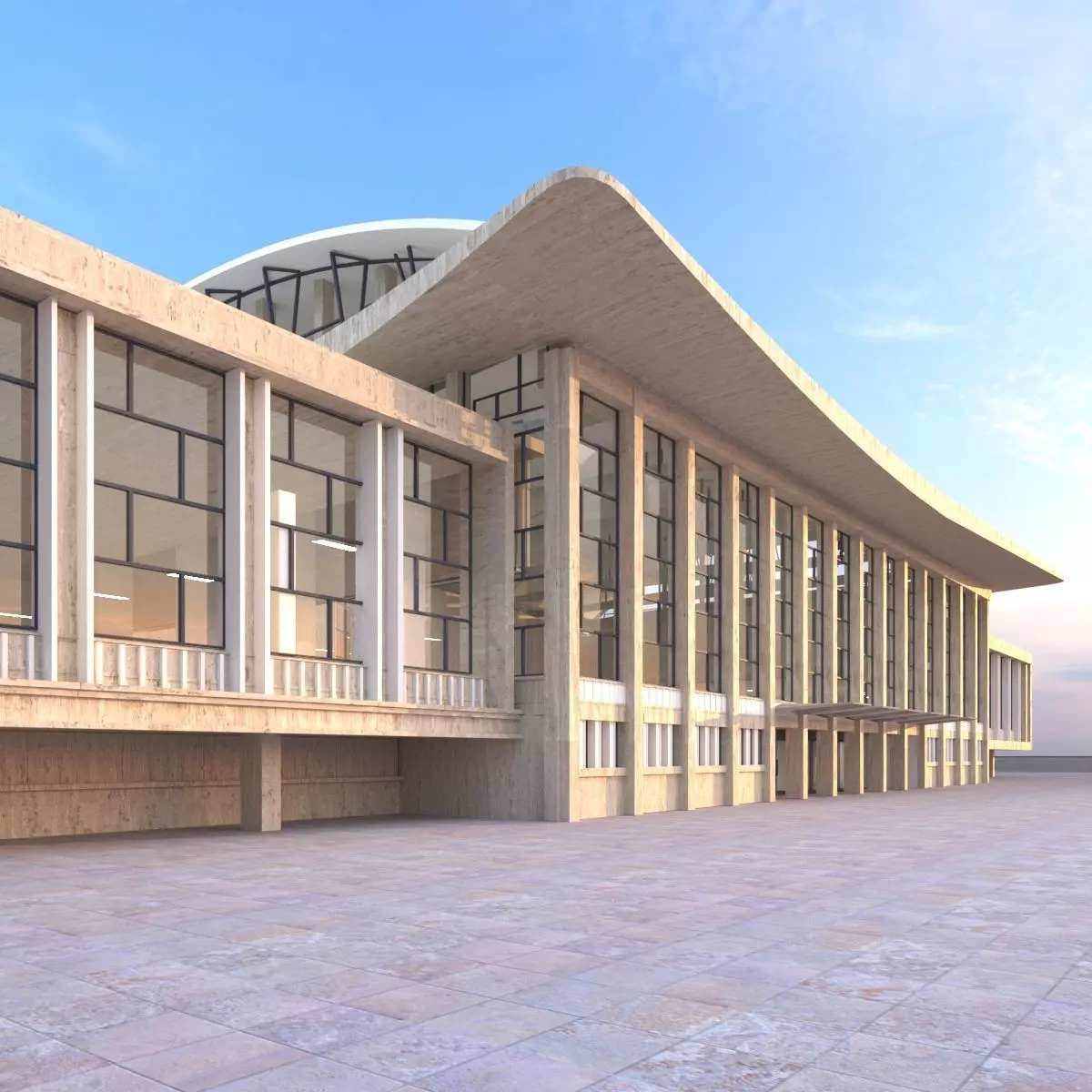 Brasov Railway Station Romania 3D model_0