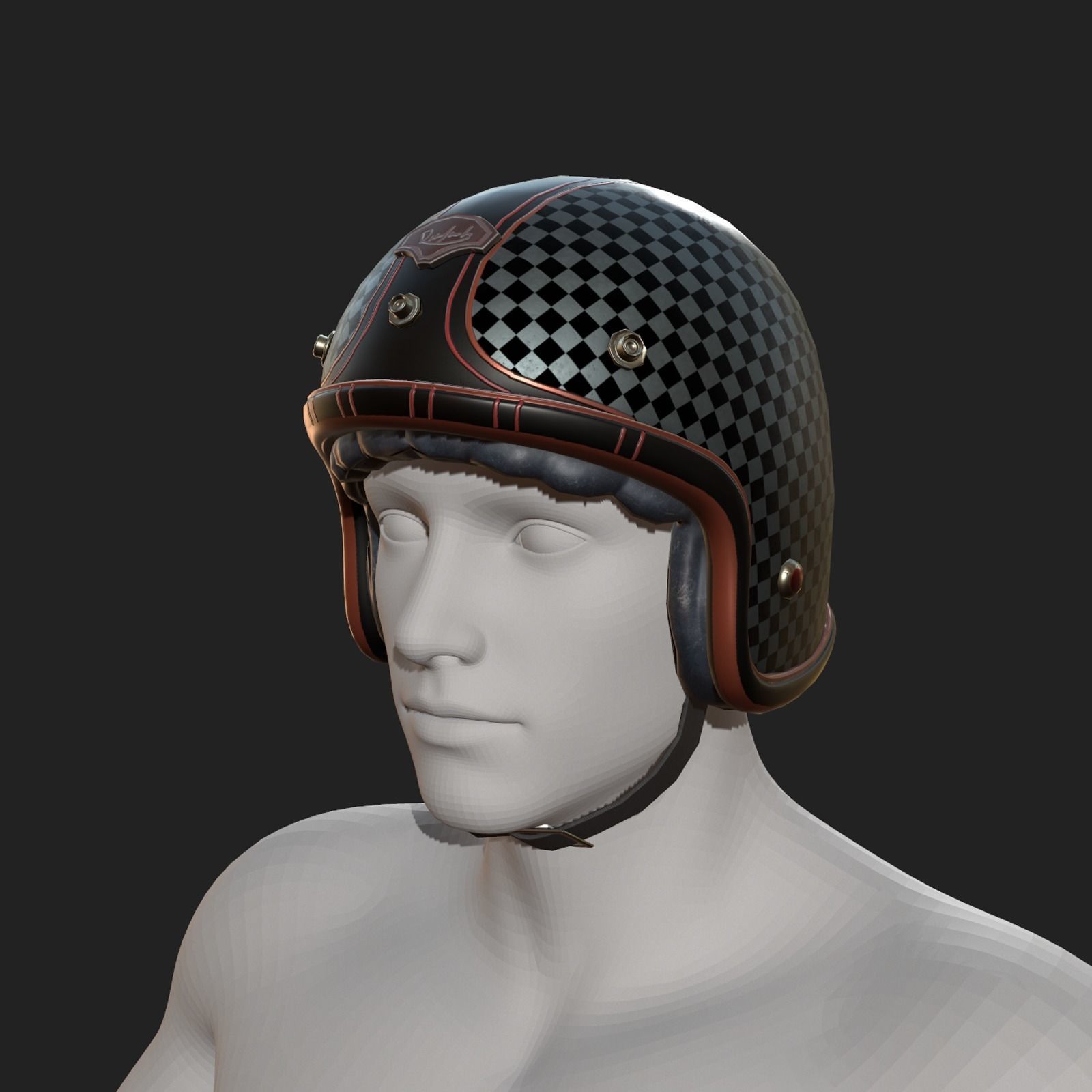 Helmet racer Generic sport scifi human 3d model Low-poly 3D model_10