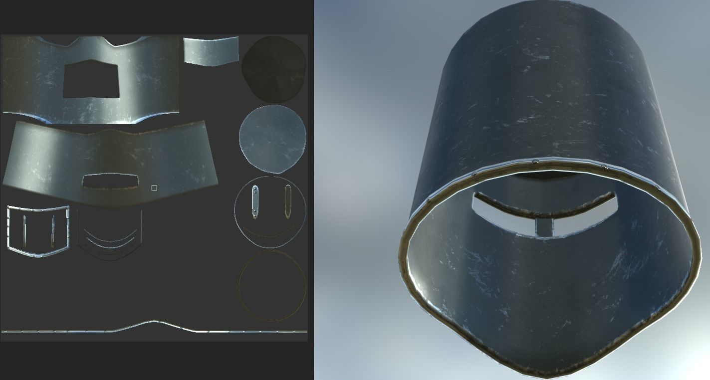 Great Helm Low-poly 3D model_6