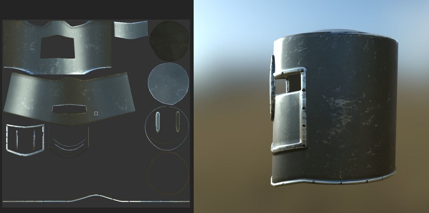 Great Helm Low-poly 3D model_3