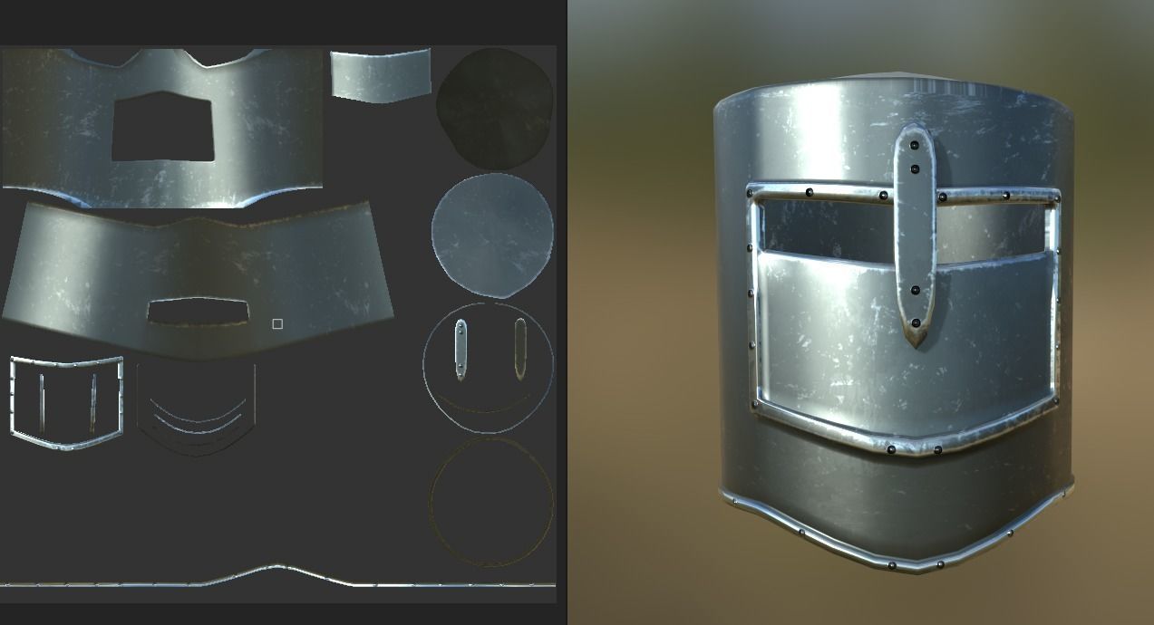 Great Helm Low-poly 3D model_2