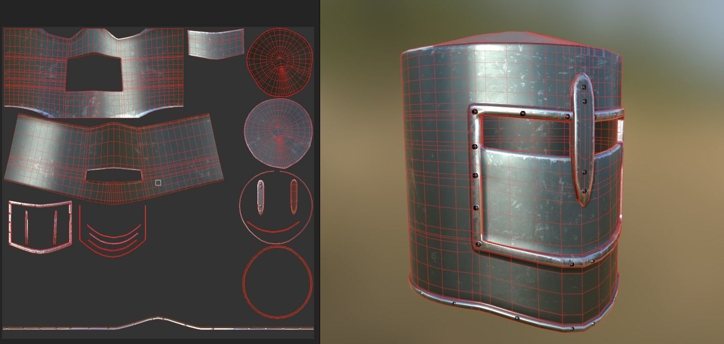 Great Helm Low-poly 3D model_1