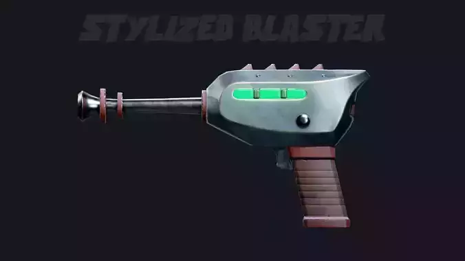 Stylized scifi Blaster - Game Asset Low-poly 3D model