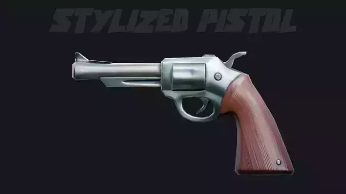 Stylized Pistol - Game Asset Low-poly 3D model Stylized Pistol - Game Asset Low-poly 3D model