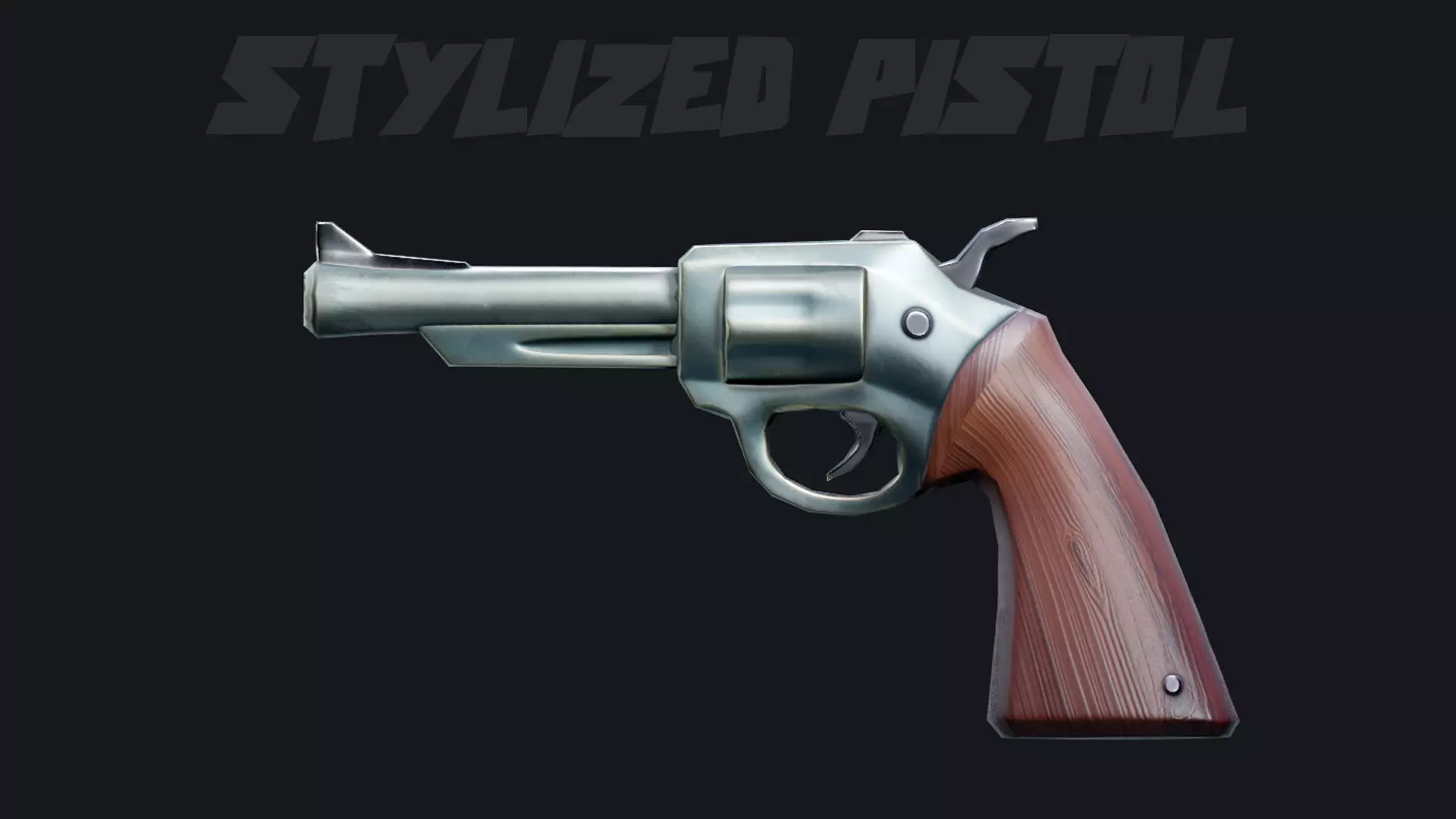 Stylized Pistol - Game Asset Low-poly 3D model_0