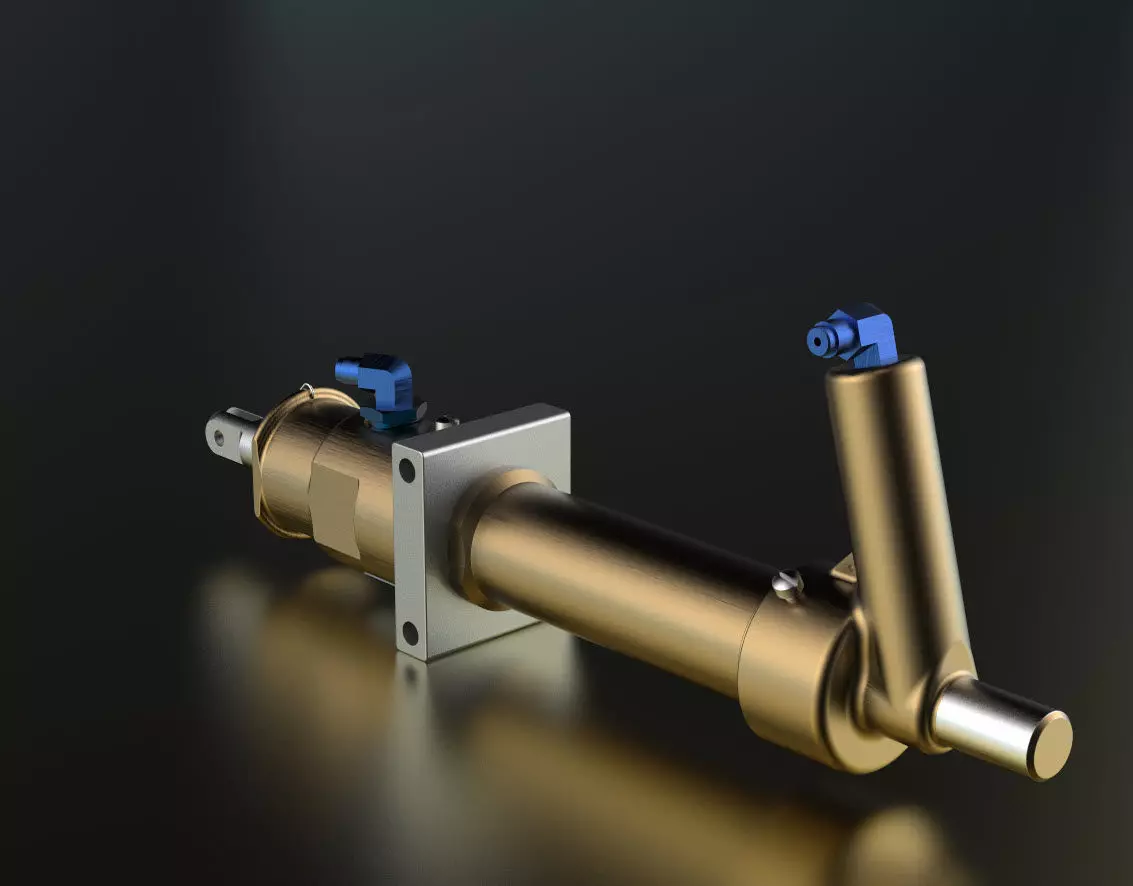 P-51D Mustang Strut Assembly - Hydraulic Tail Wheel Operating 3D print model_0