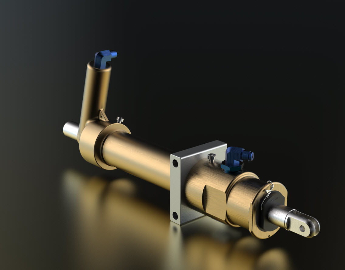 P-51D Mustang Strut Assembly - Hydraulic Tail Wheel Operating 3D print model_3