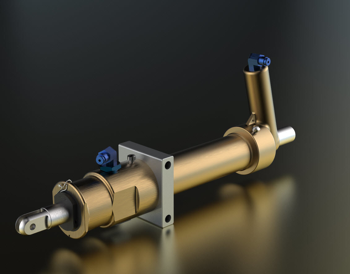 P-51D Mustang Strut Assembly - Hydraulic Tail Wheel Operating 3D print model_1