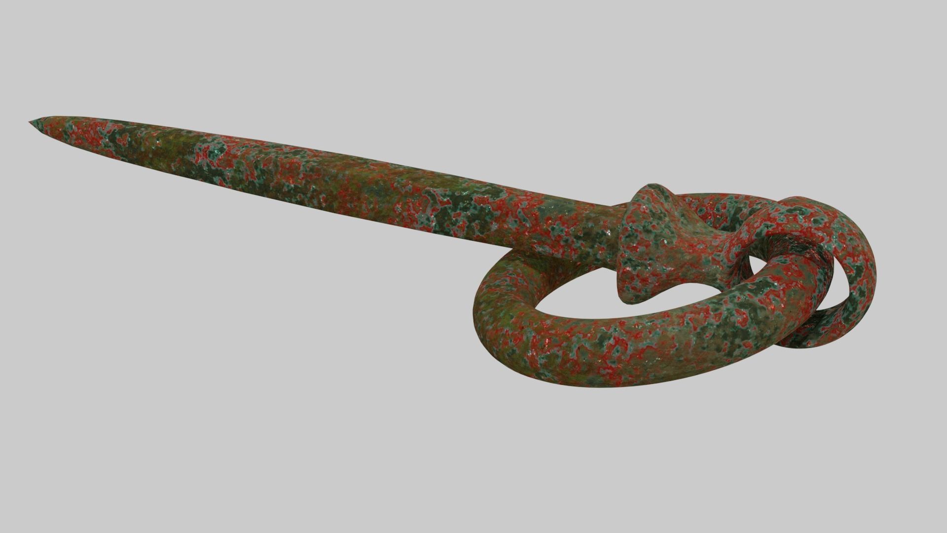Rusty Metal Hook 1 3D model_1
