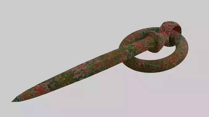 Rusty Metal Hook 1 3D model