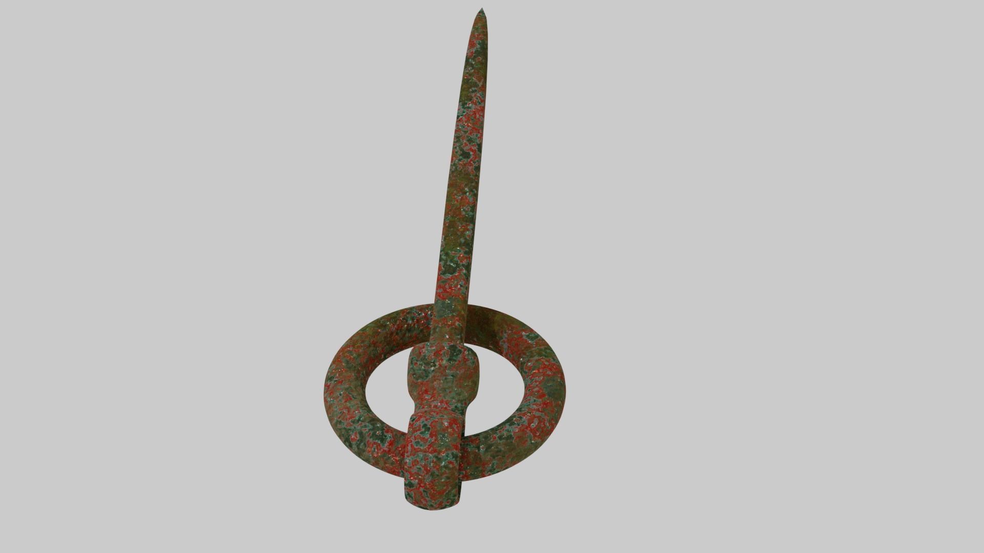 Rusty Metal Hook 1 3D model_2