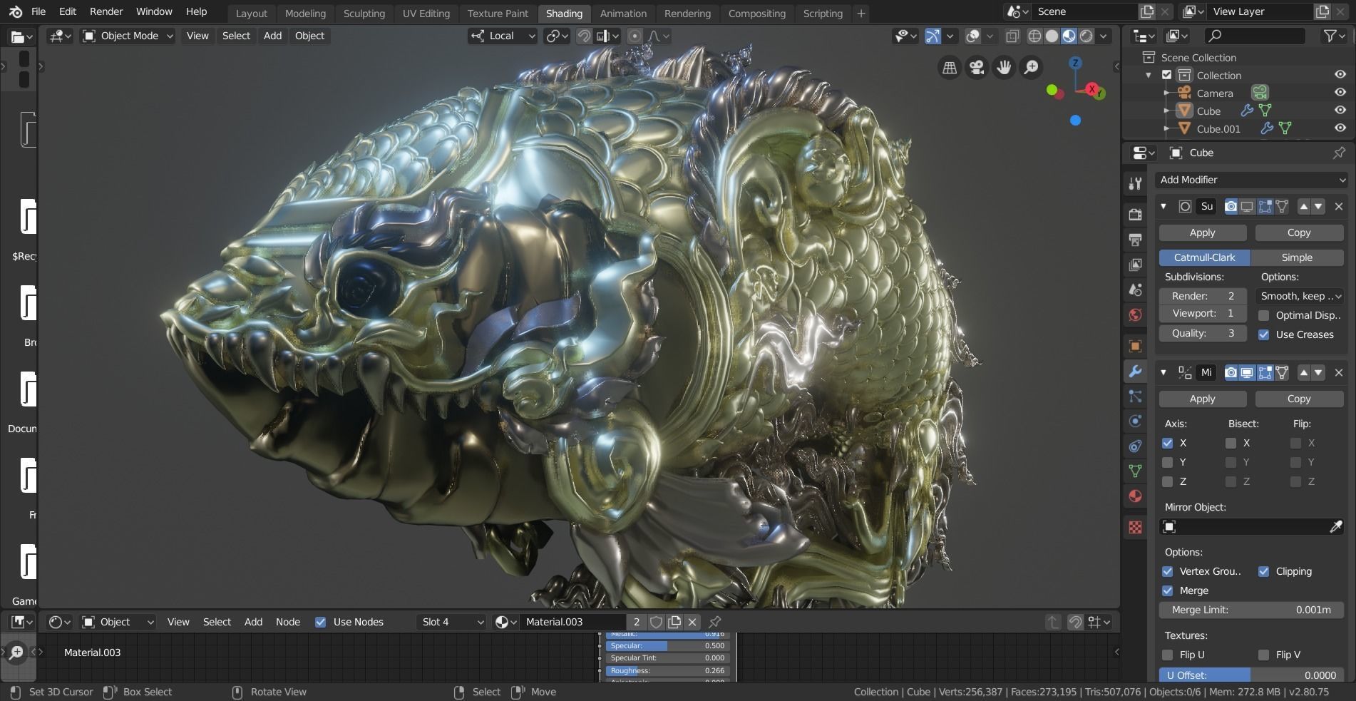 thai style art fish 3D model_2