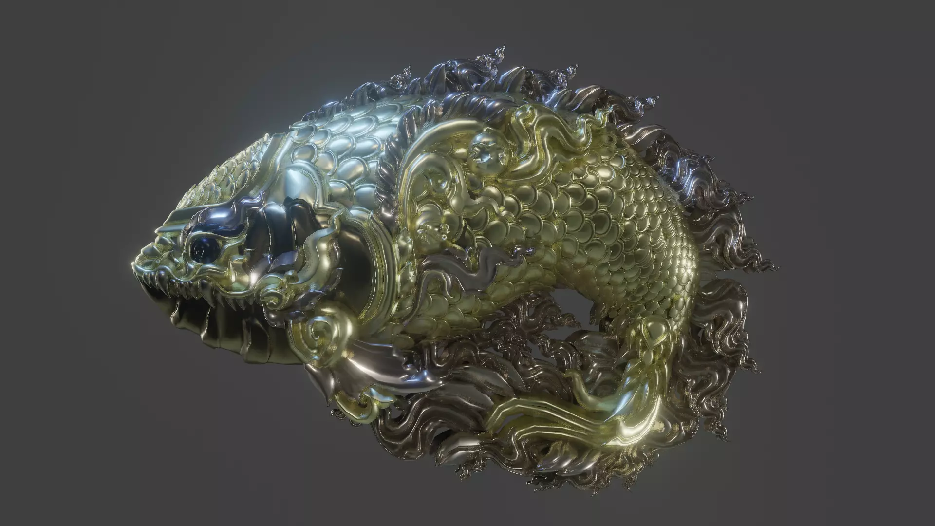 thai style art fish 3D model_0