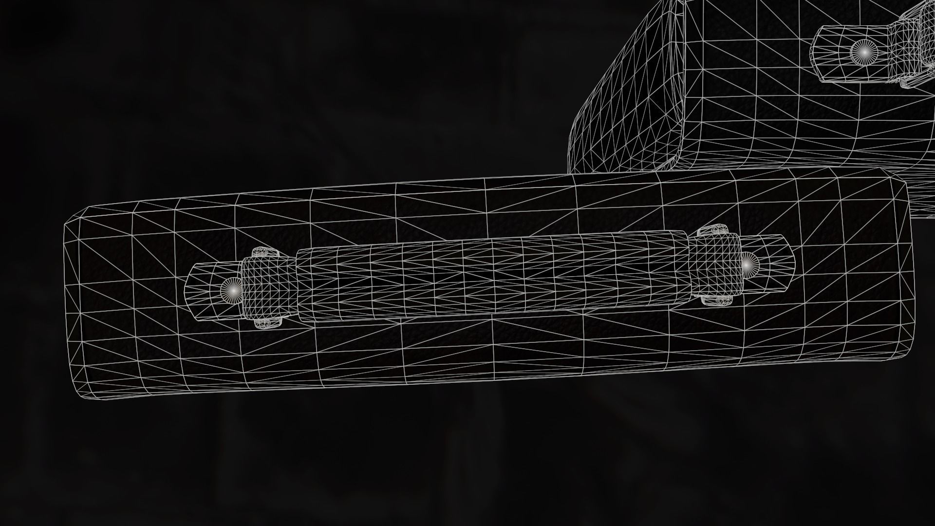 Old used Leather briefcase 2 colors  Low-poly 3D model_10