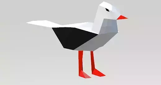 Lowpoly Seagull Low-poly 3D model