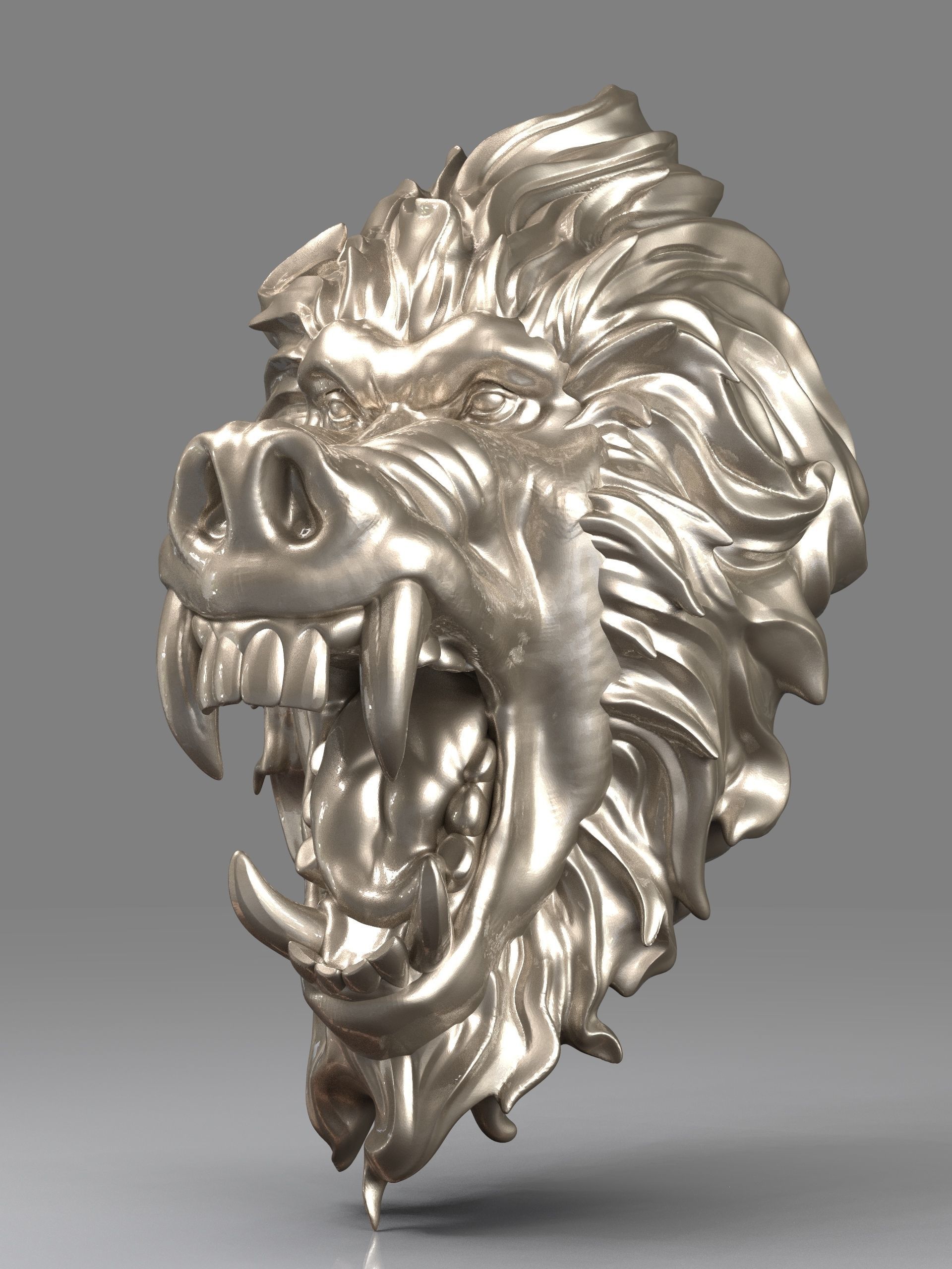 Baboon Head 3D print model_1