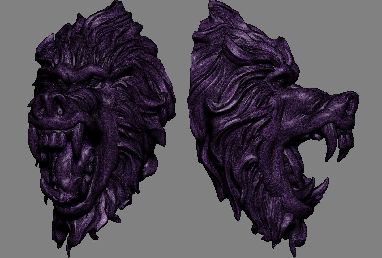 Baboon Head 3D print model_9
