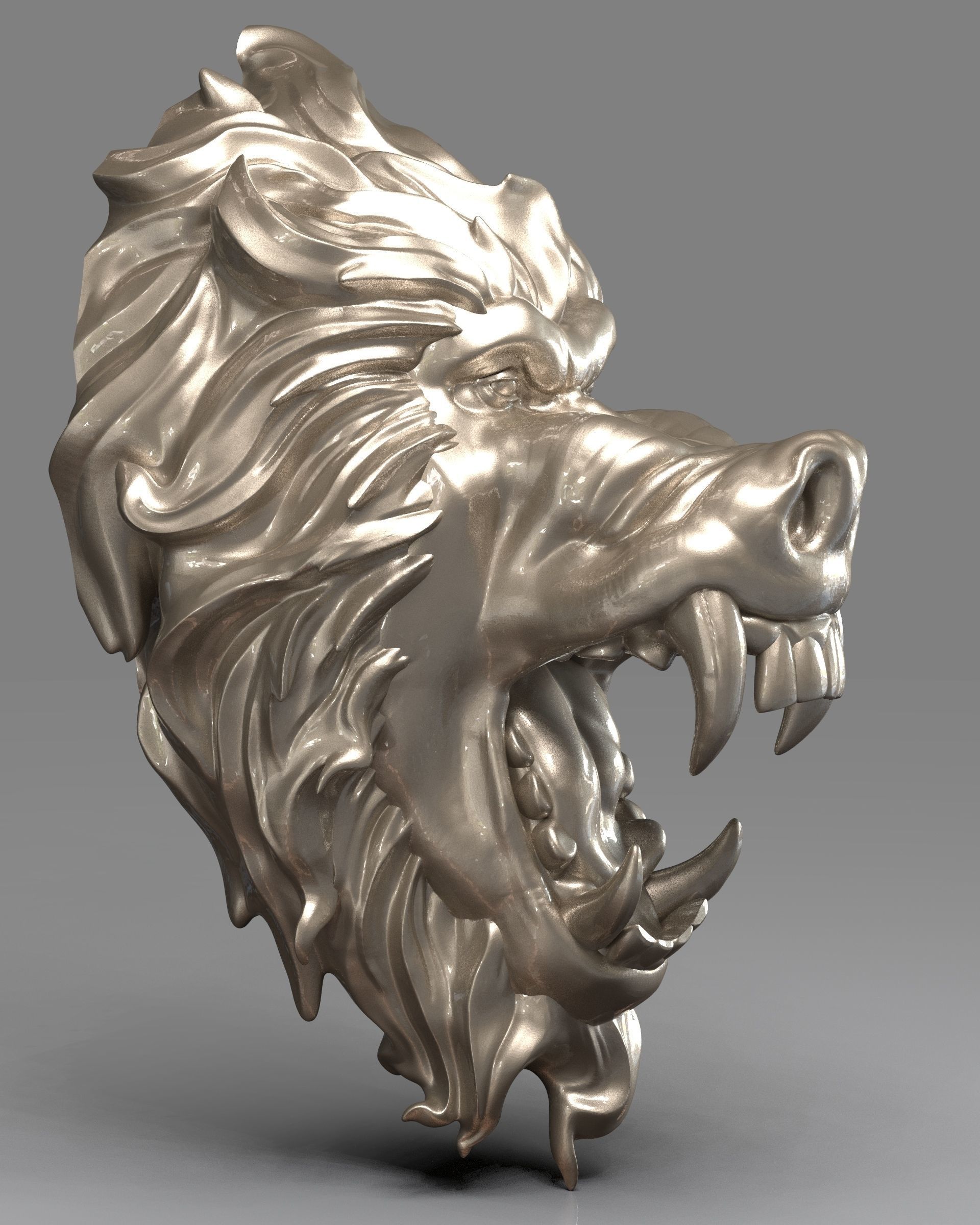 Baboon Head 3D print model_3