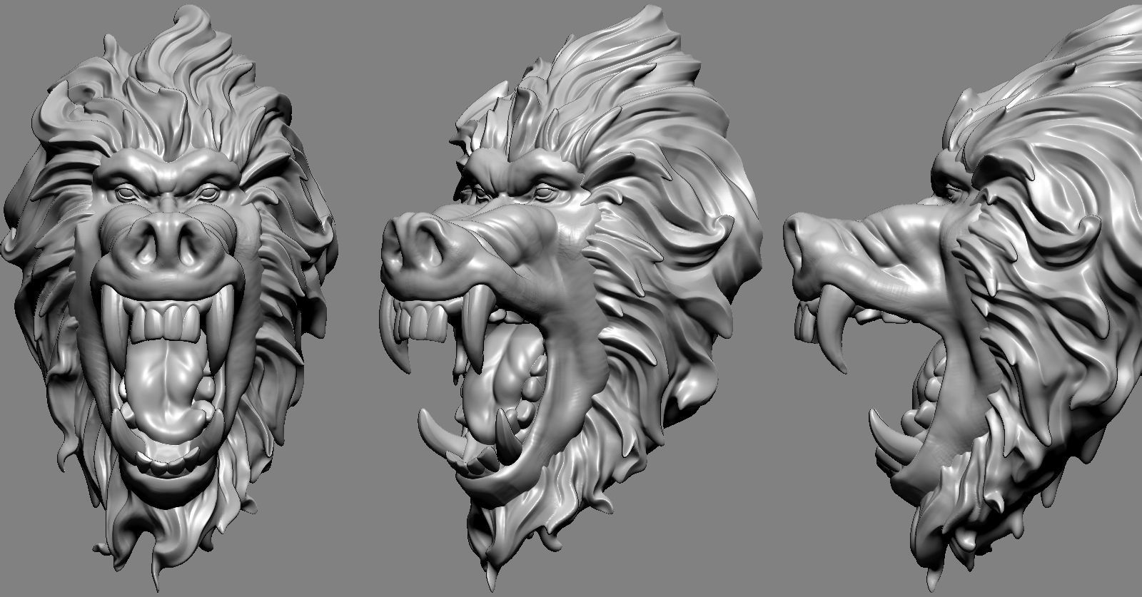 Baboon Head 3D print model_4