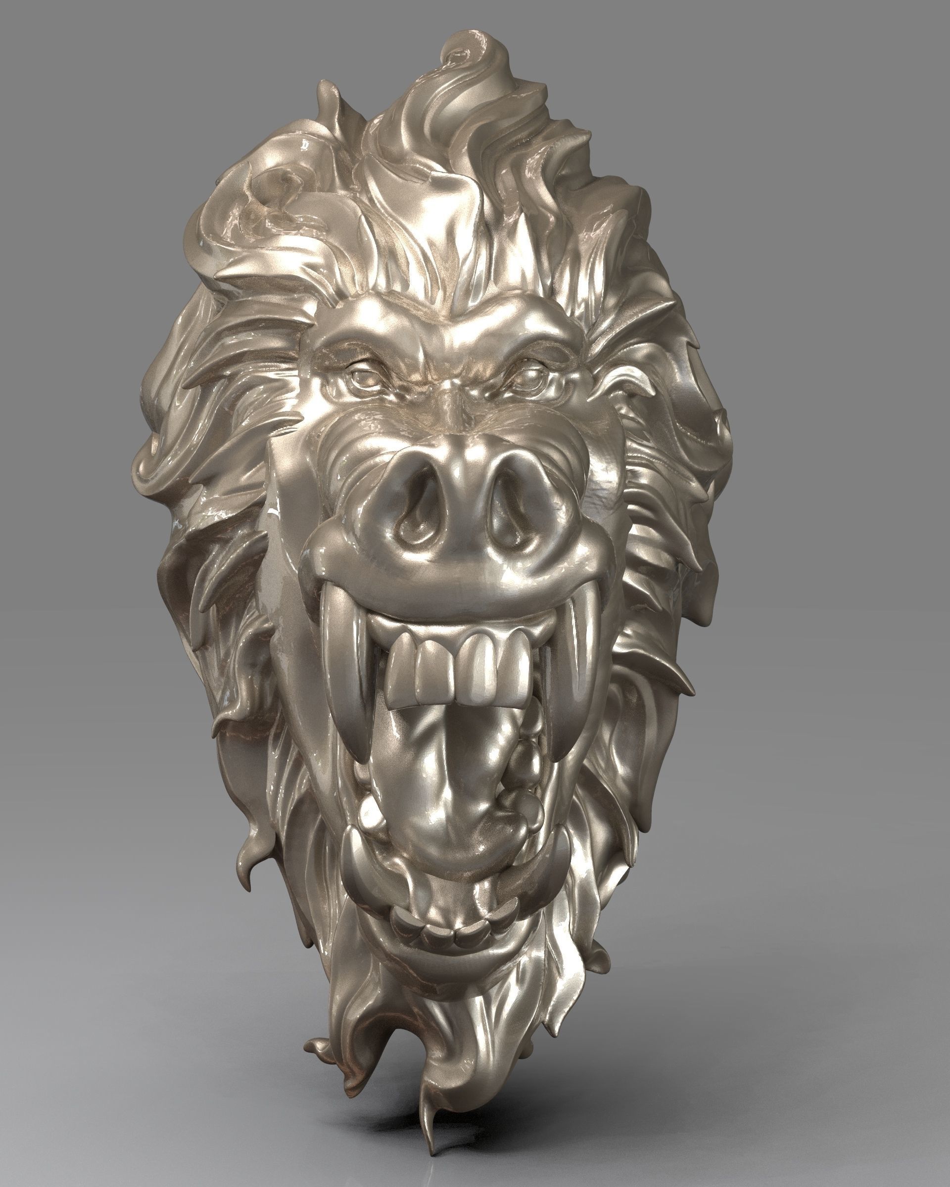 Baboon Head 3D print model_2