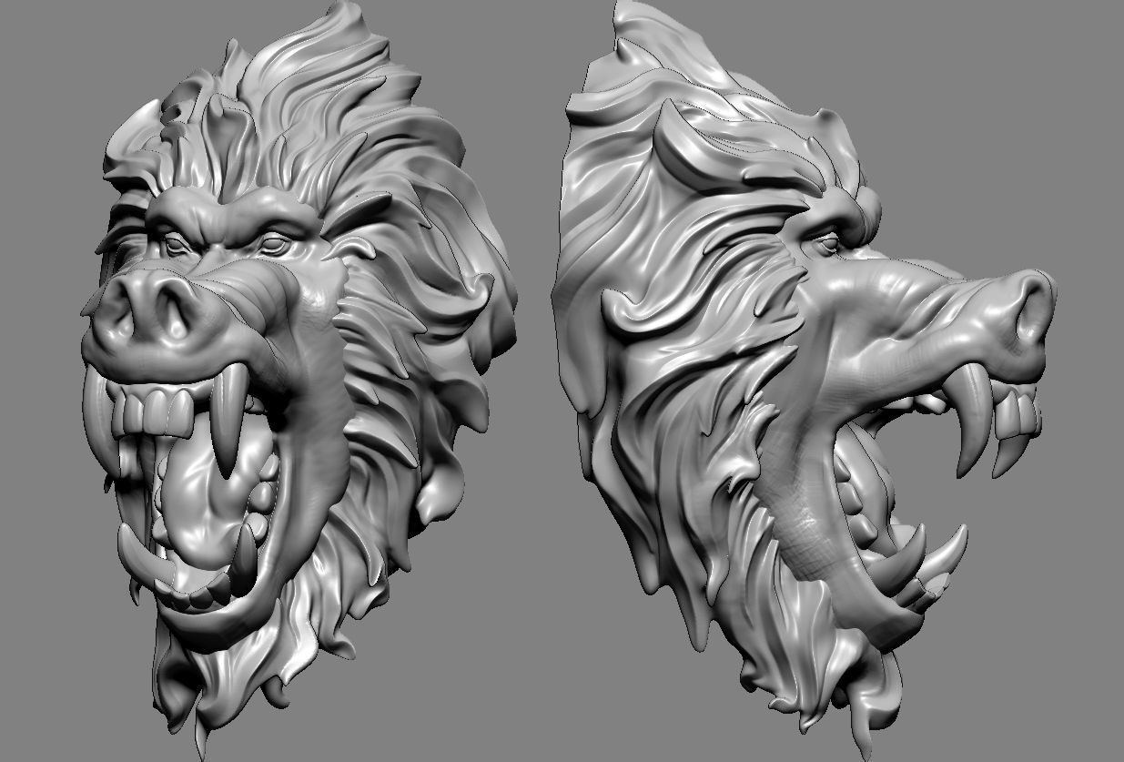 Baboon Head 3D print model_7