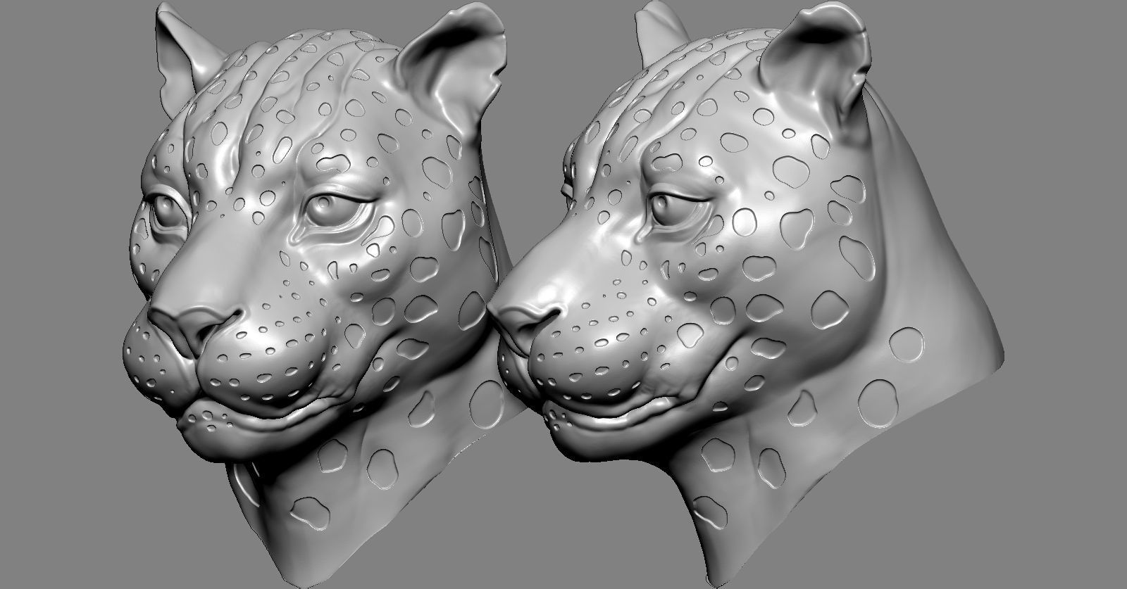 Leopard Head 3D print model_10