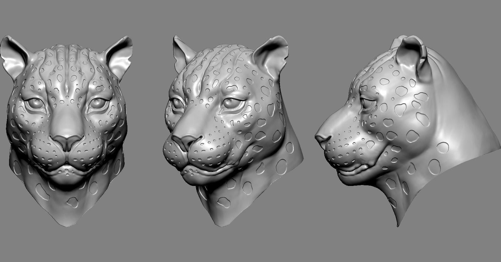 Leopard Head 3D print model_5