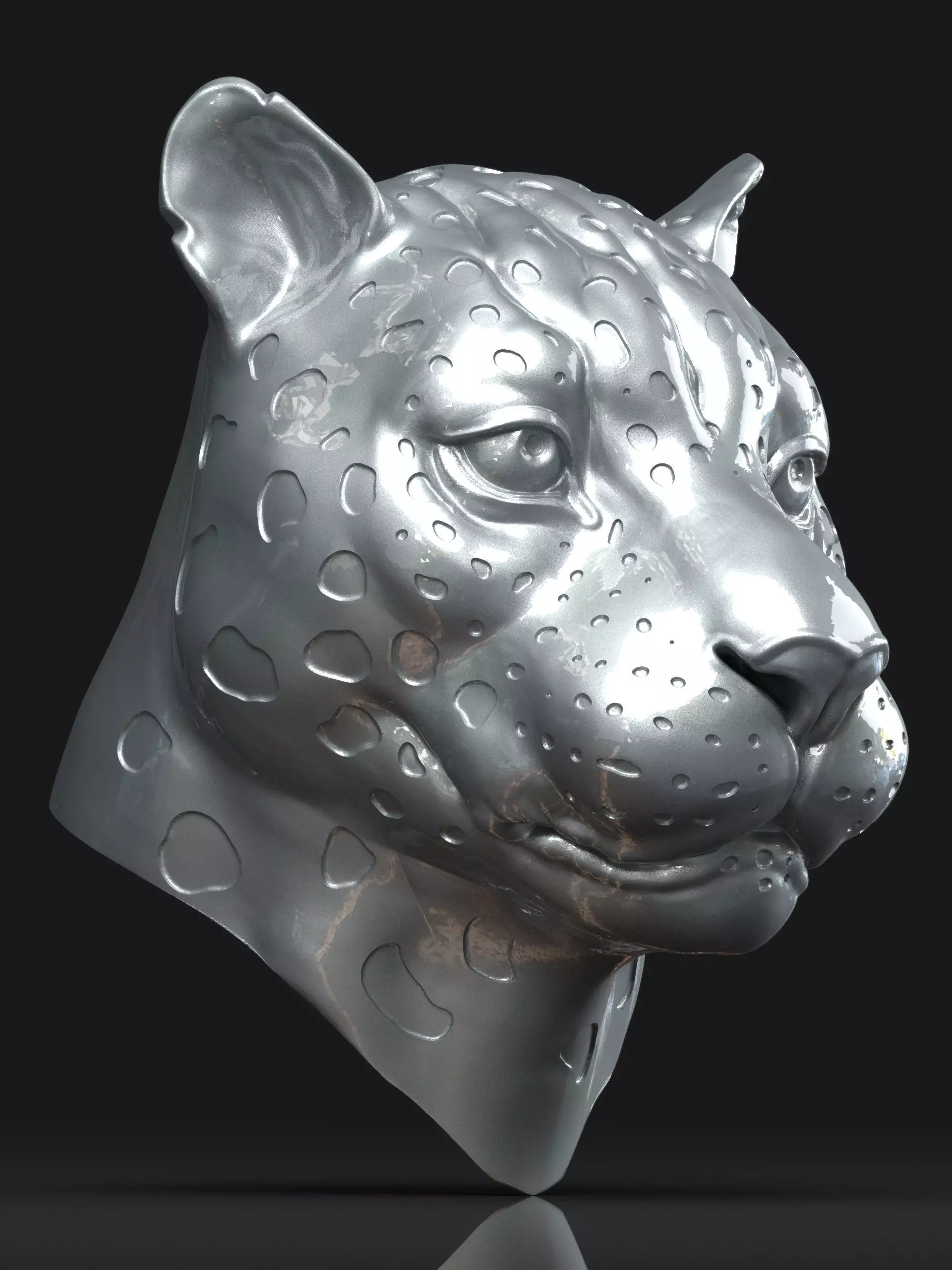 Leopard Head 3D print model_0