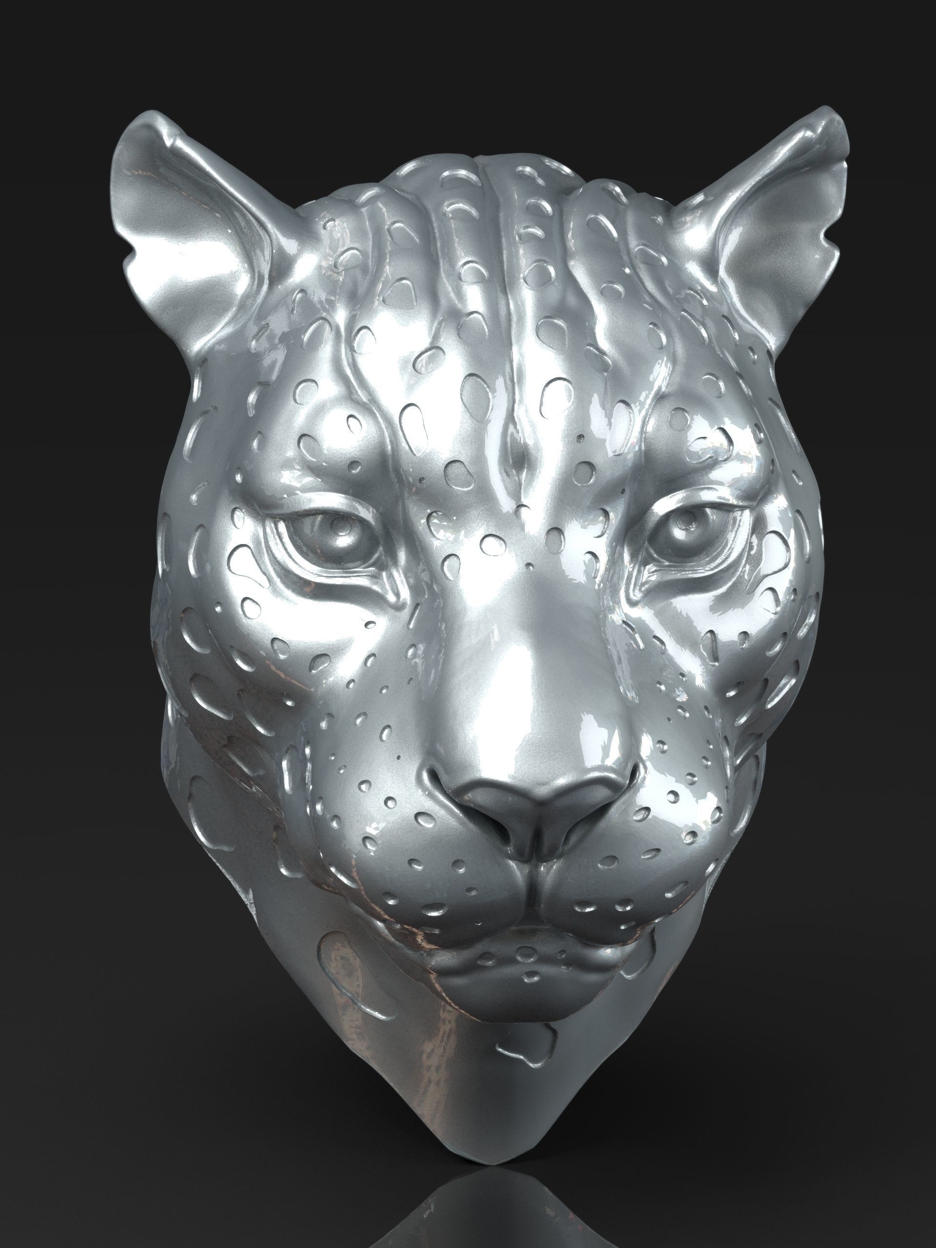 Leopard Head 3D print model_4