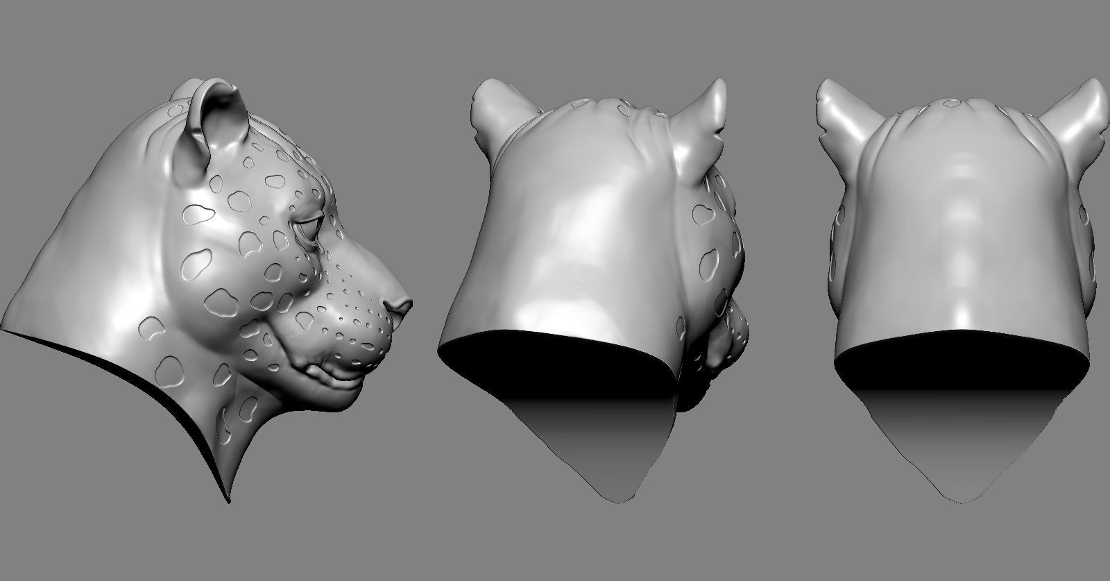 Leopard Head 3D print model_7