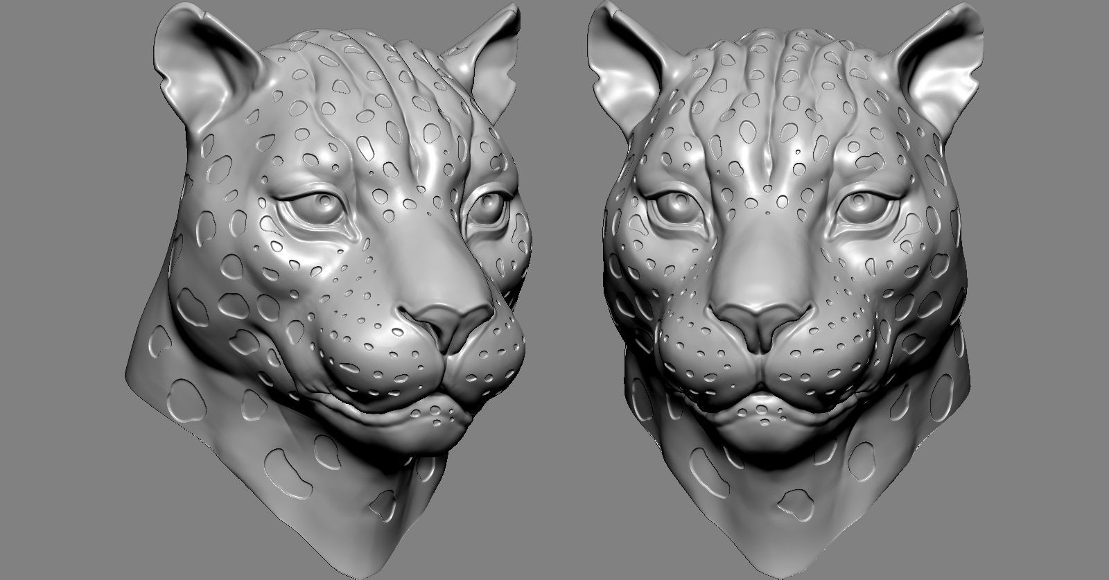 Leopard Head 3D print model_9
