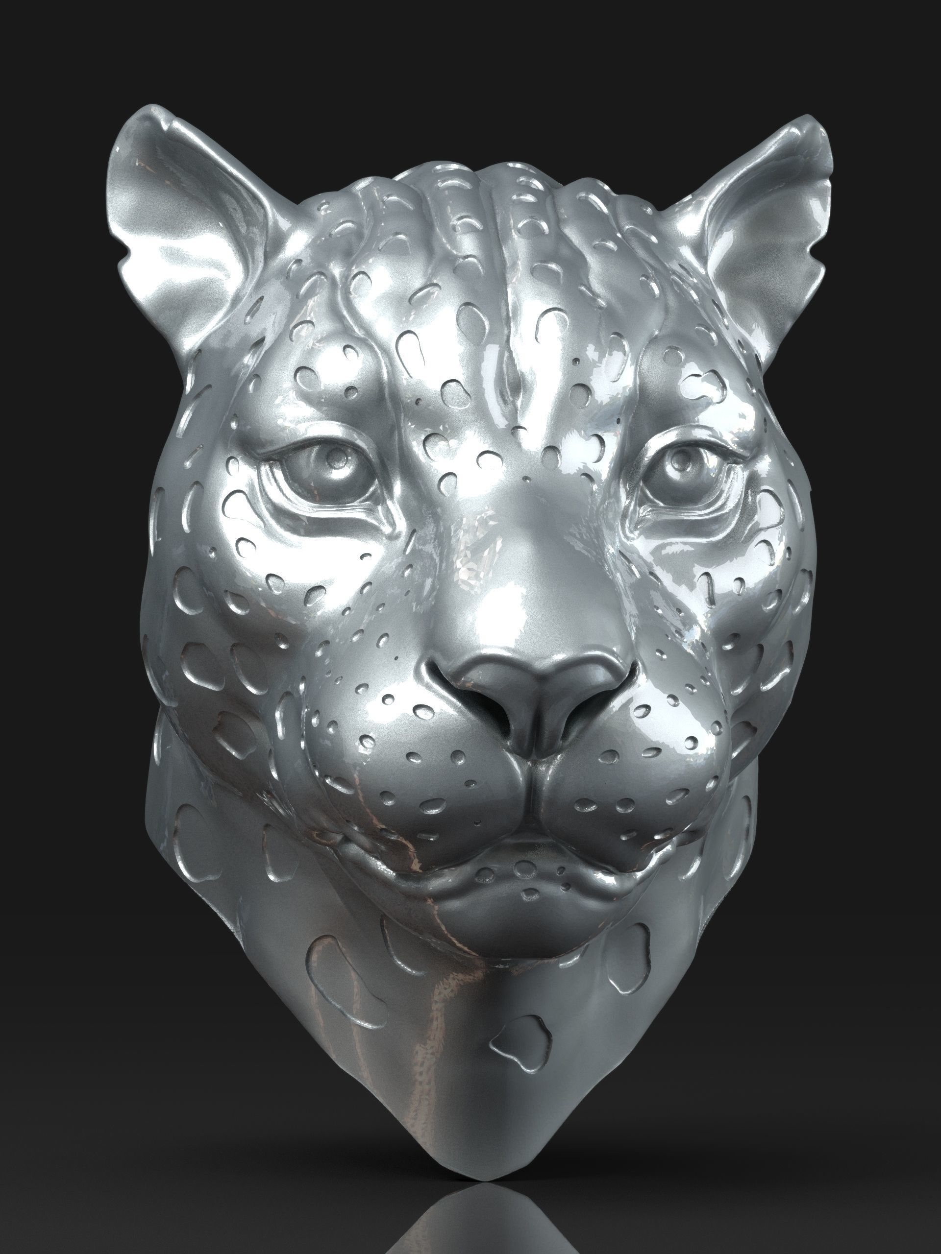 Leopard Head 3D print model_2