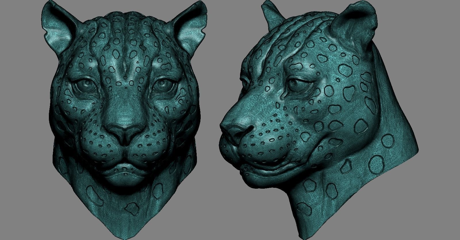 Leopard Head 3D print model_12