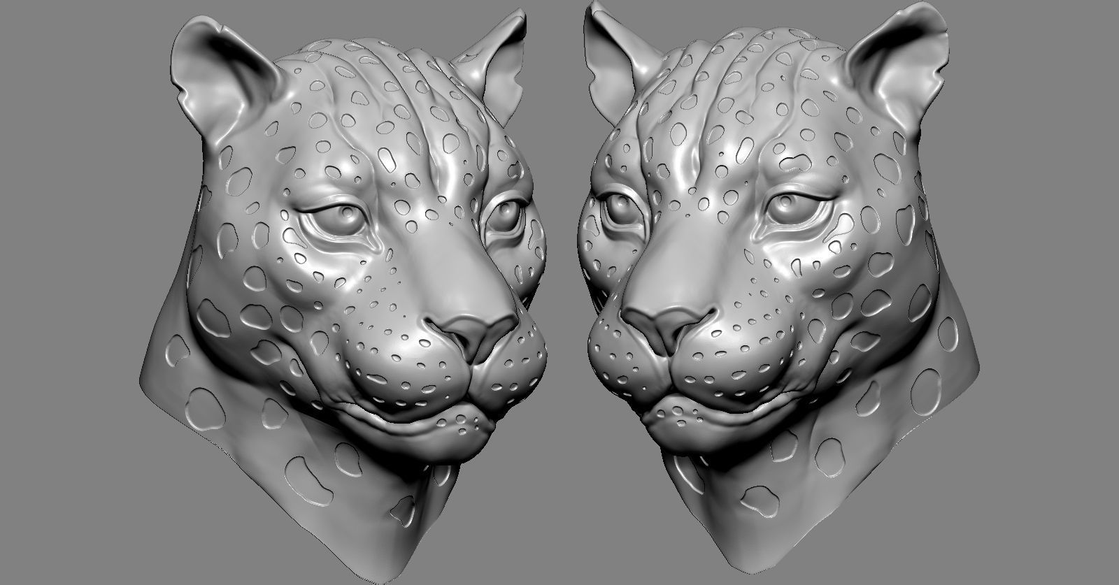 Leopard Head 3D print model_11