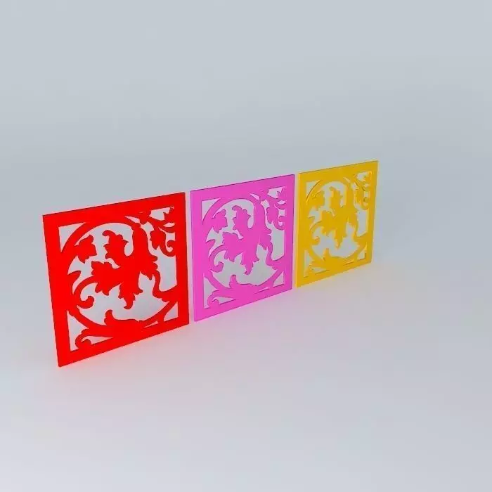 WOODEN FLORAL CUT OUT 1 Free 3D model