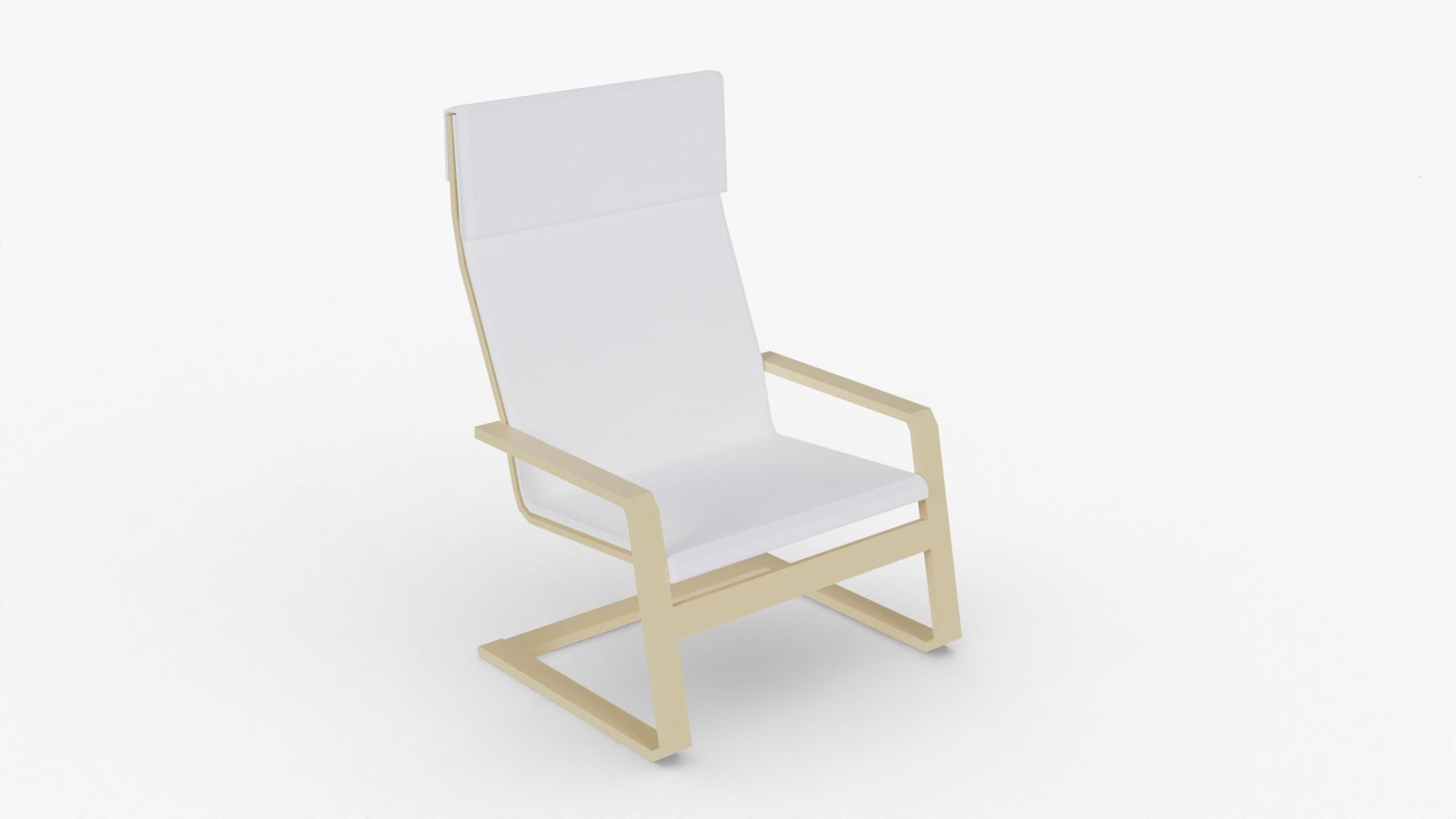 Armchair Low Poly chair with seat and back Low-poly 3D model_7