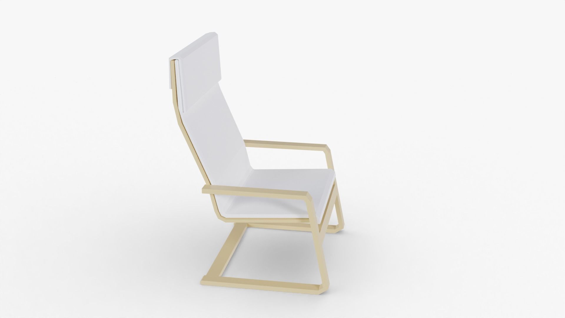 Armchair Low Poly chair with seat and back Low-poly 3D model_6