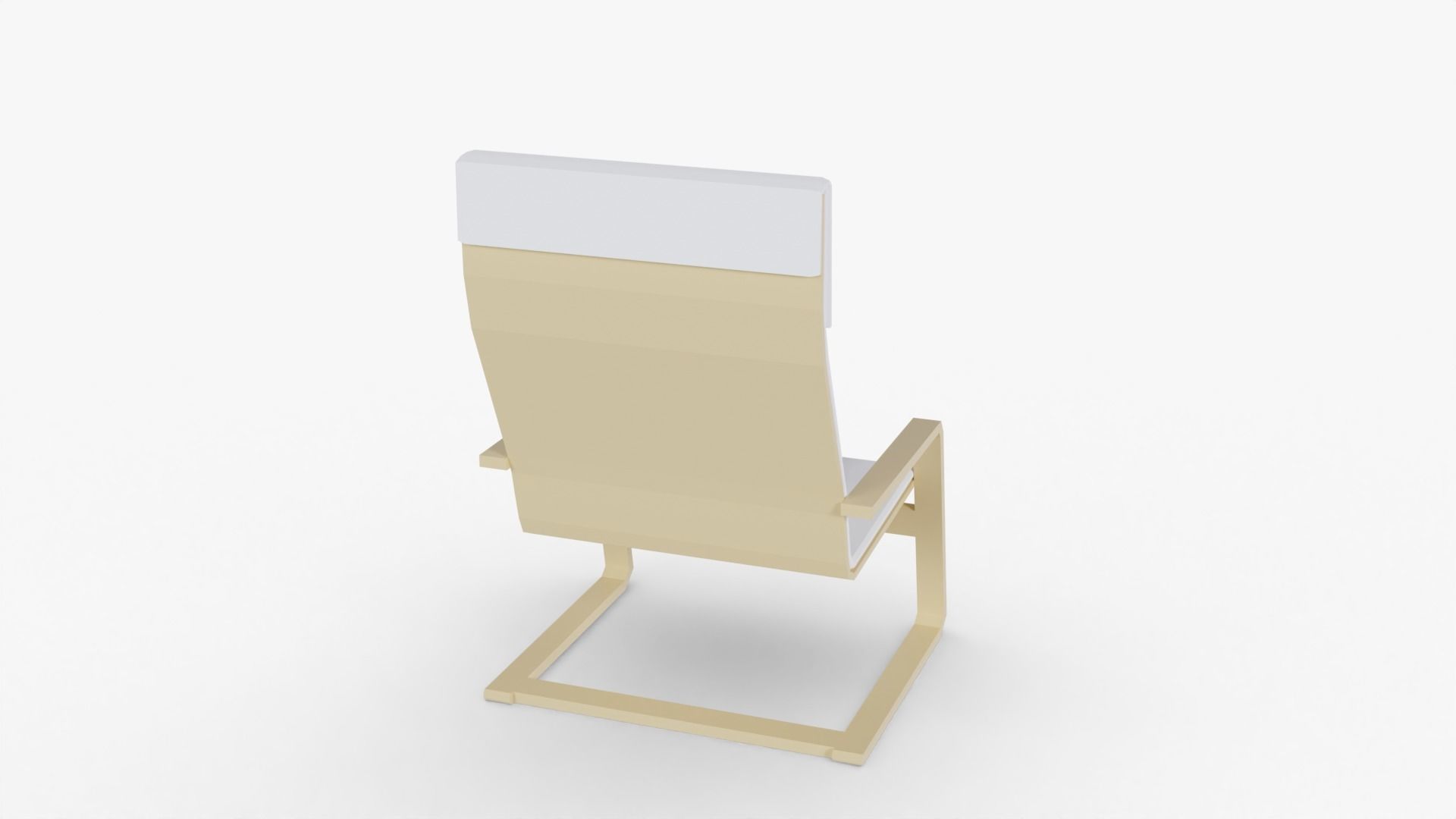 Armchair Low Poly chair with seat and back Low-poly 3D model_4