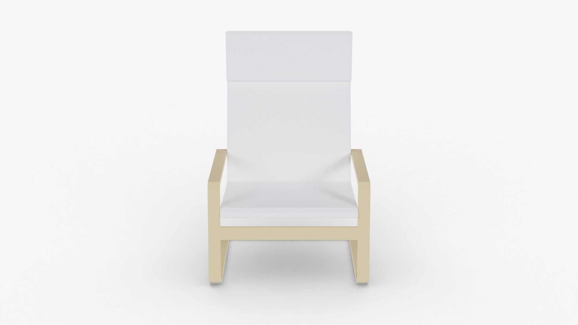 Armchair Low Poly chair with seat and back Low-poly 3D model_8