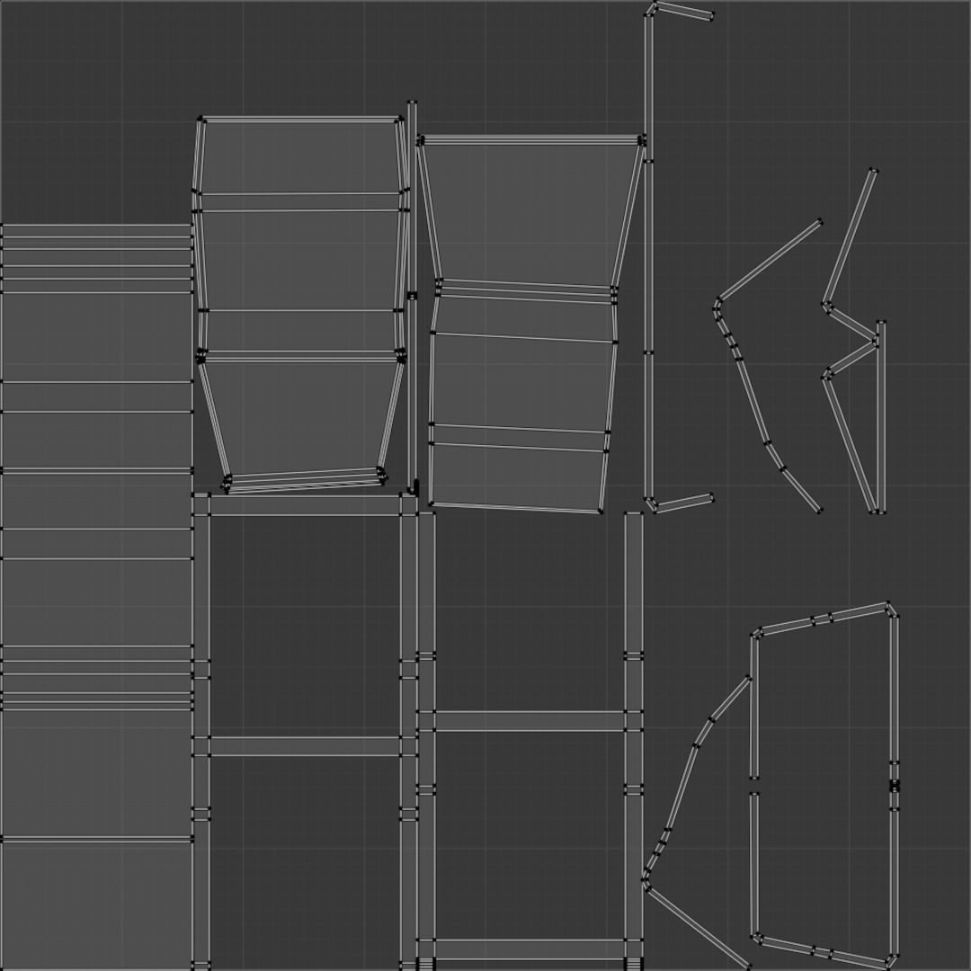 Armchair Low Poly chair with seat and back Low-poly 3D model_14