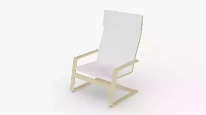 Armchair Low Poly chair with seat and back