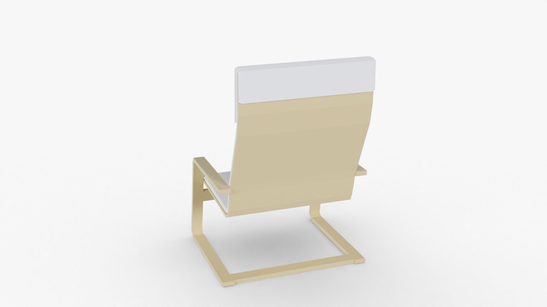Armchair Low Poly chair with seat and back Low-poly 3D model_3