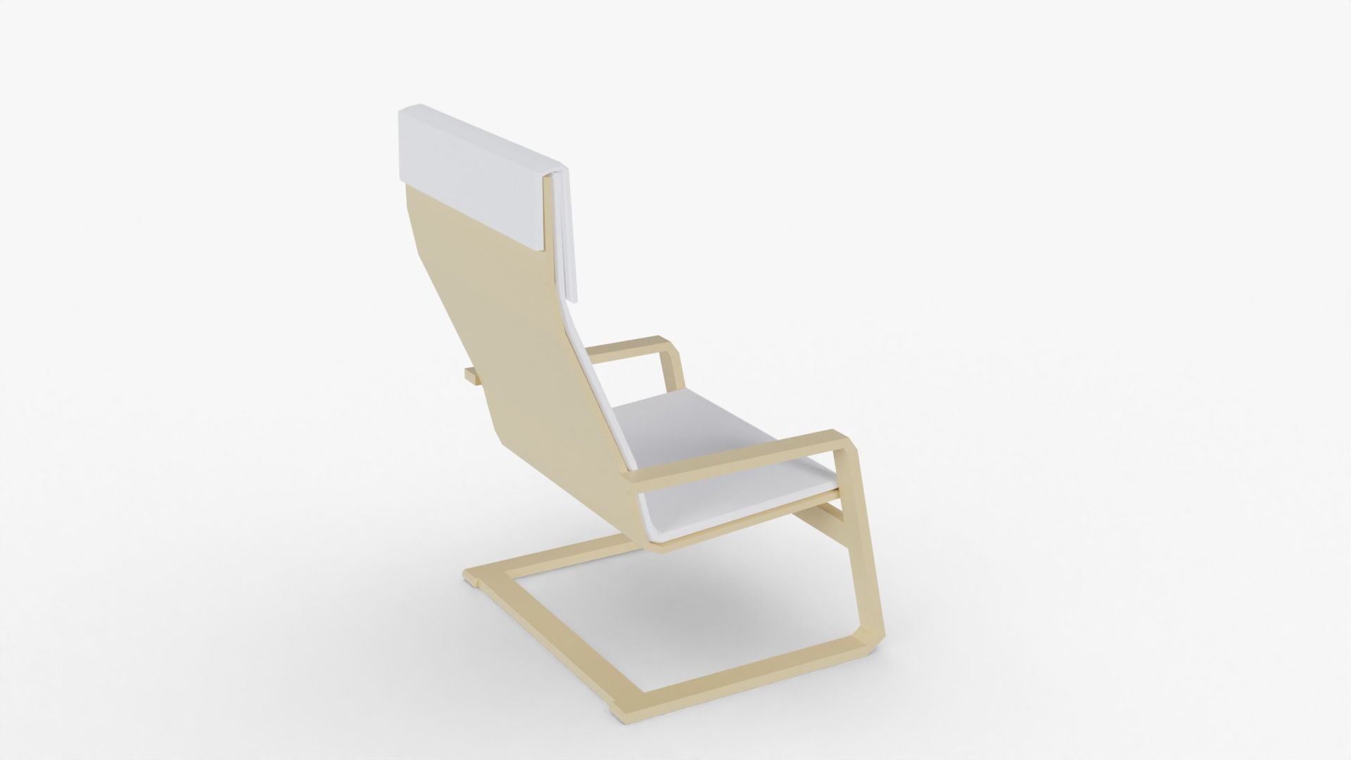 Armchair Low Poly chair with seat and back Low-poly 3D model_12