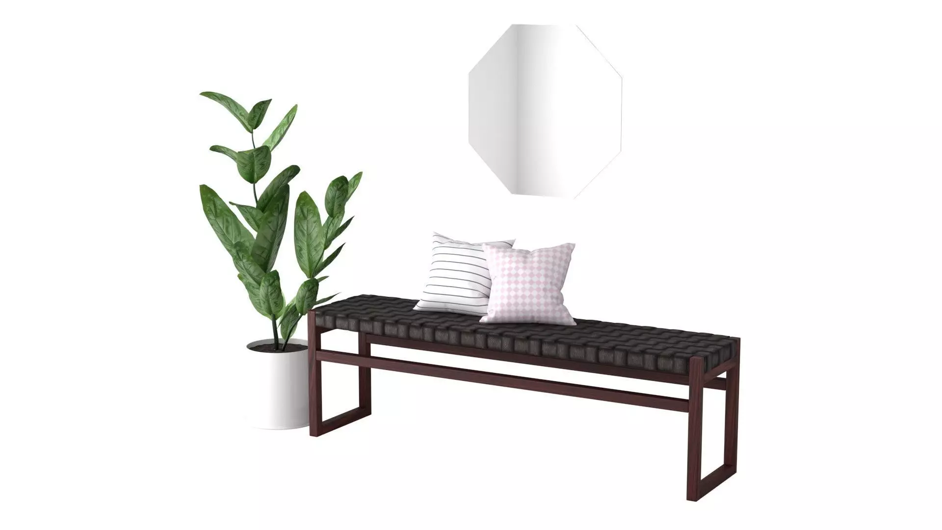 Entry Table C - Leather and Timber Low-poly 3D model