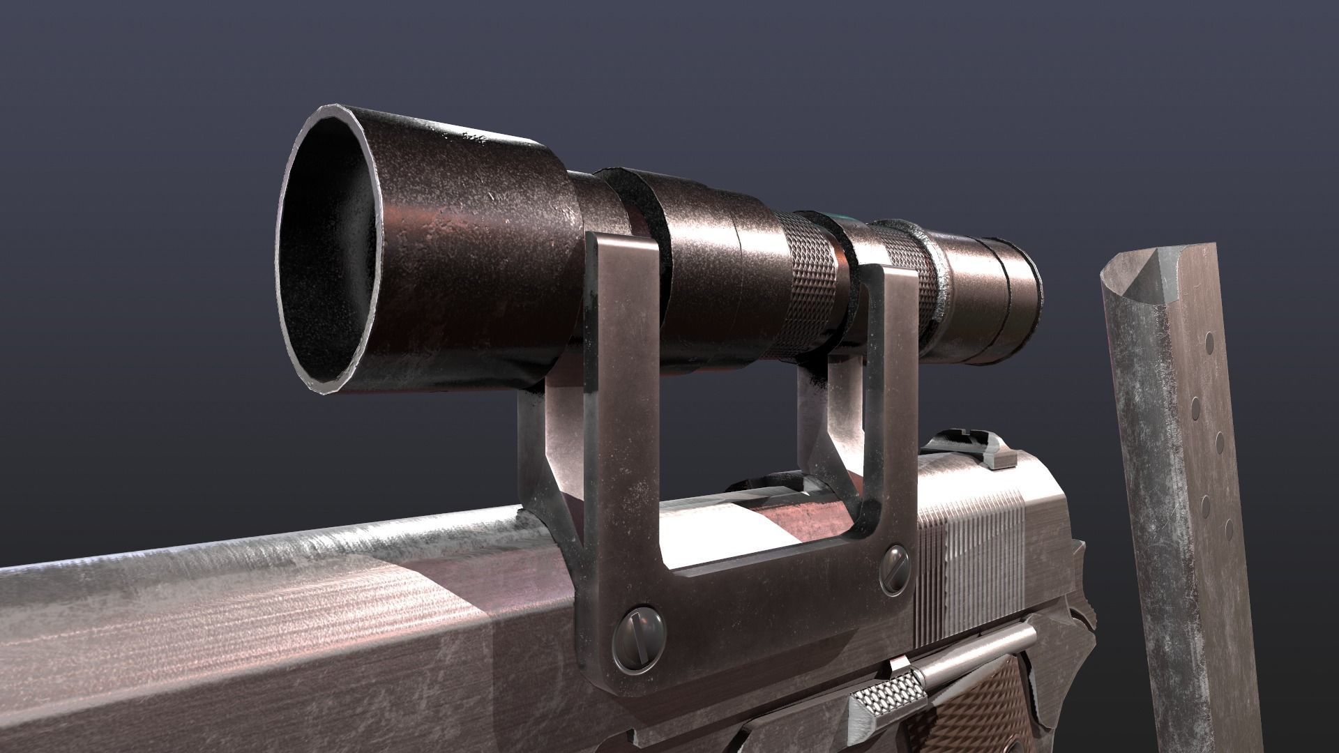 WW2 Colt M1911 Pistol With Attachments and Animations Low-poly 3D model_14