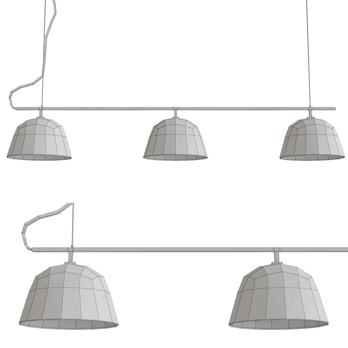 Chandelier collection low poly 3d model light fixture with th... Low-poly 3D model_2