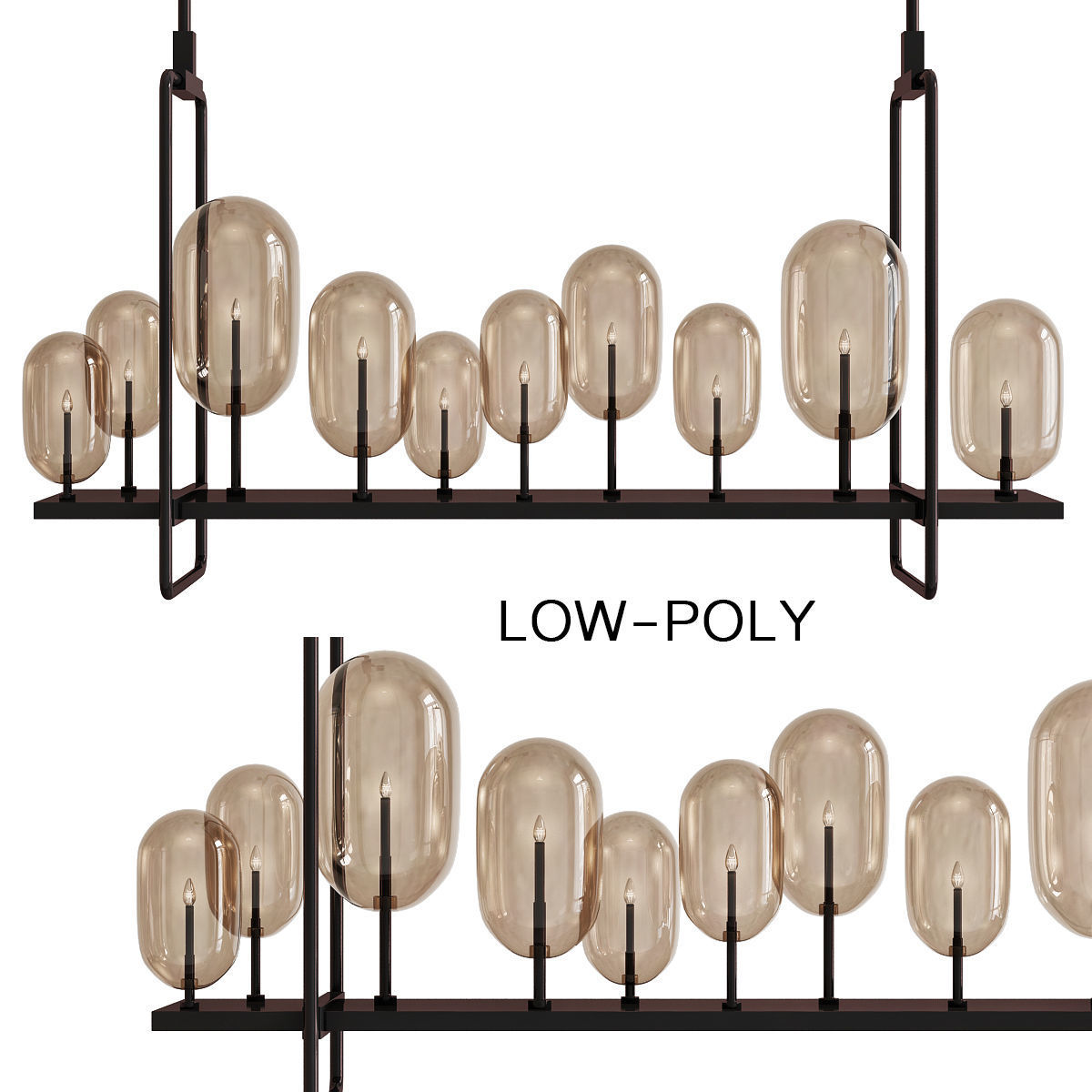 Chandelier collection low poly 3d model light fixture with th... Low-poly 3D model_14