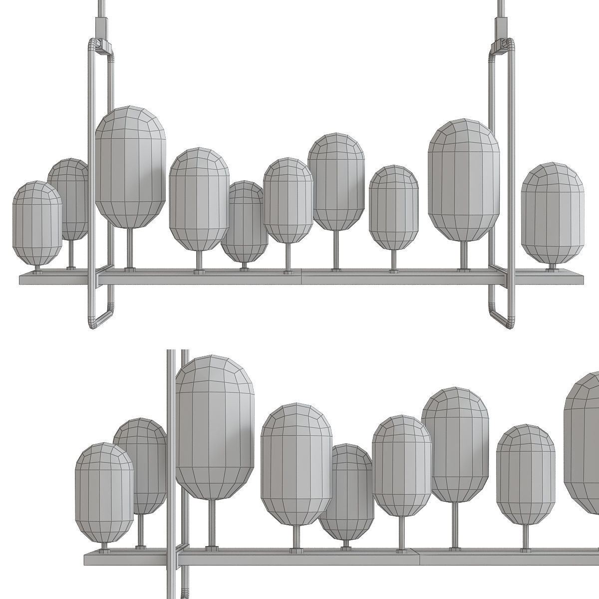 Chandelier collection low poly 3d model light fixture with th... Low-poly 3D model_13