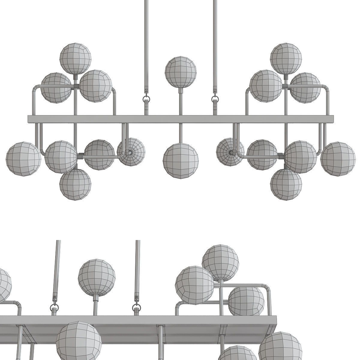 Chandelier collection low poly 3d model light fixture with th... Low-poly 3D model_18